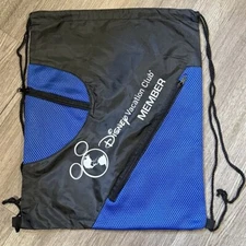 Disney Vacation Club DVC Mesh Bag Lightweight Drawstring Backpack NEW Blue Black