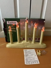 5 Light Electric Candolier Indoor Christmas Candle Lamp Ivory Plastic with Bulbs