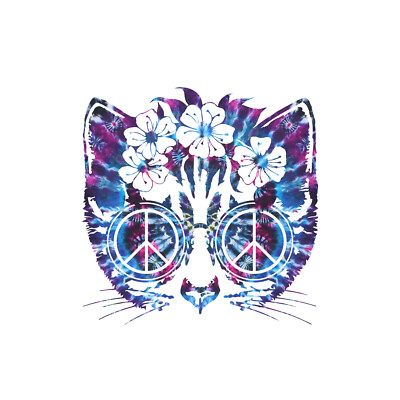 Peace Cat Bumper Sticker - [5'' Diameter]