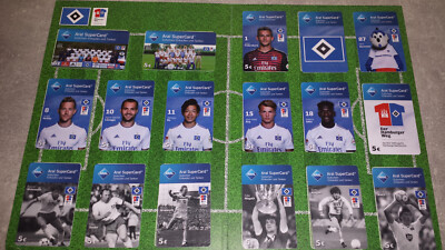 Aral Supercard-HSV hamburg-17 Karten+Sammelalbum 2018+Hrubesch+Maghath Autogramm
