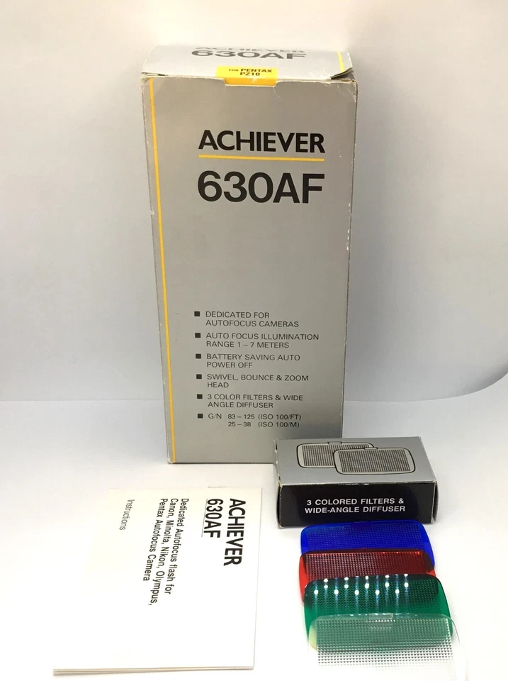 ACHIEVER 630AF Electronic Flash For Pentax PZ10 & AF Cameras - Filters & Manual - Image 4 of 4