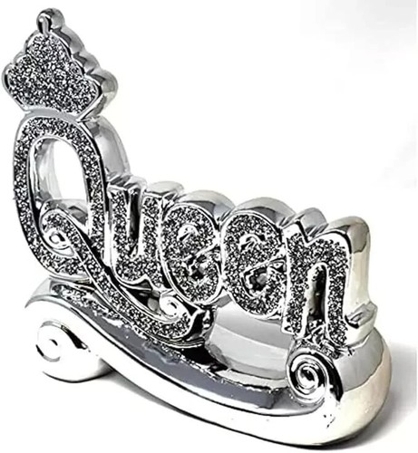 Crushed Diamond Queen Letter Sign Exclusive Ornament Home Decor Sparkly Elegant - Picture 2 of 4