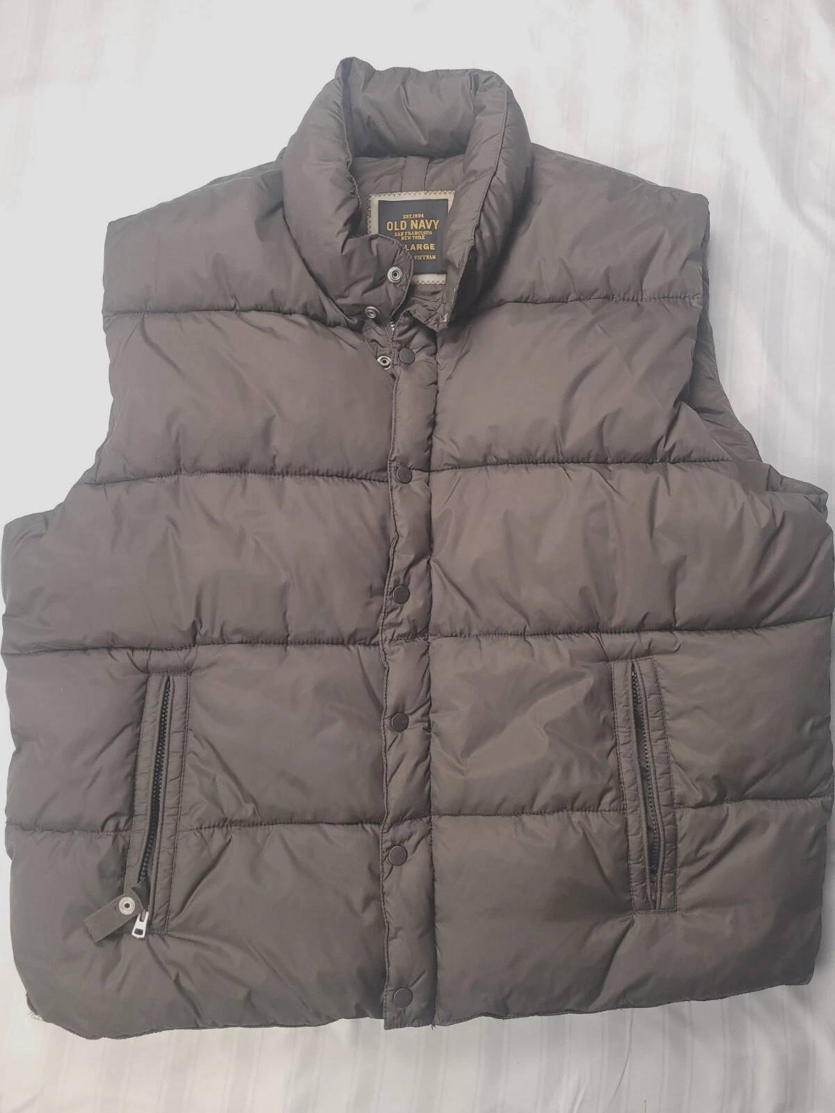 Old Navy Puffer Vest Mens XXL Brown Outdoor Camping Hiking Rugged Wear Snowboard