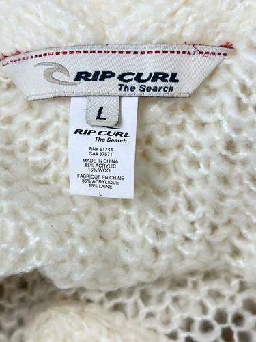 Rip Curl Coastal Slouchy Lagenlook Sheer Knit Sweater Wool Blend Women Sz L EUC! - Picture 7 of 9