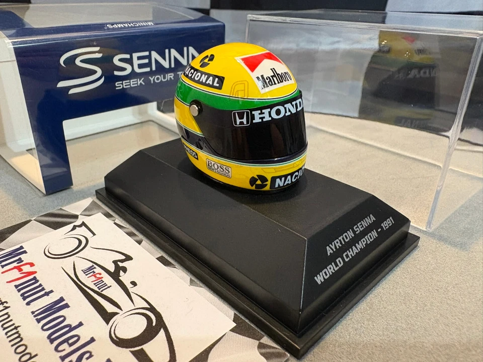 1:8 Minichamps 540309101 Ayrton Senna Helmet McLaren World Champion 1991 - Image 4 of 4