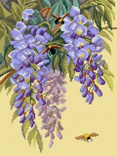 Orchidea Gobelin canvas for halfstitch without yarn after Paul de Longpre - W...