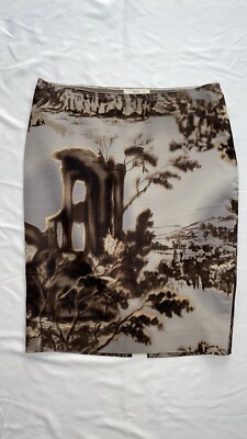 Prada Vintage Archive Fall 2004 Roman Ruins Landscape Print Skirt