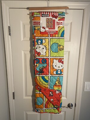 Cute Sanrio, Hello Kitty TWIN Quilted Blanket, 60in. X 90in. Red