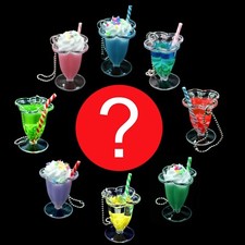 Milkshake Soda Glass Realistic Fake Food Mini Figure Keychain Toy Random 
