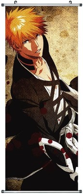 Bleach Rollbild aus Stoff von Ichigo Kurosaki | Stoff Kakemono | 100x40cm 