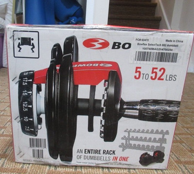 BowFlex SelectTech 552 Adjustable 5-52lbs. New in box- never opened, black steel