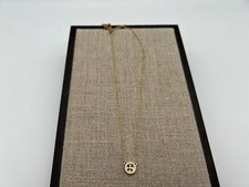 NEW Uno de 50 STAY CLOSE Button Pendant White Topaz Gold Plated Chain Necklace