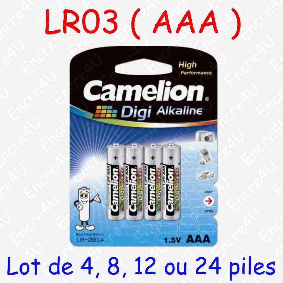 Pile Digi Alcaline AAA LR03 LR3 R3 MN2400 AM4 E92 UM4 1,5V ( x 4, 8, 12 ou 24 ) - Photo 1/1