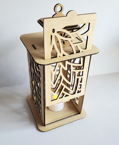 Decorative Wooden Tea Light Lantern Handcrafted In The USA Select Your Color - Picture 3 of 14