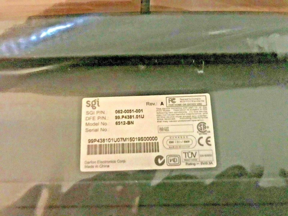 RARE NEW VINTAGE SILICON GRAPHICS SGI GREY PS2 KEYBOARD 062-0051-001 6512-BN - Image 3 of 4