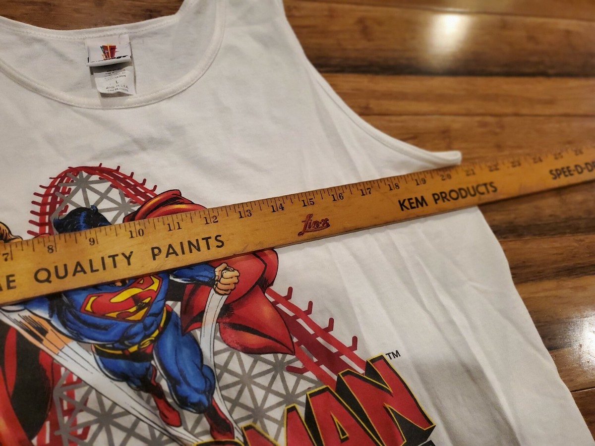 Superman The Ride T Shirt Vintage 1999 Six Flags Holland Promo USA 