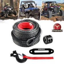 SPARKWHIZ Synthetic Winch Rope Cable Kit 26500LBS 3/8"x100FT Winch Line Cable US