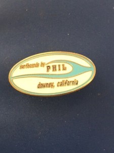 1 FREE Classic Surf Logo Surfboards by Phil enamel pins, surfing, surfboard