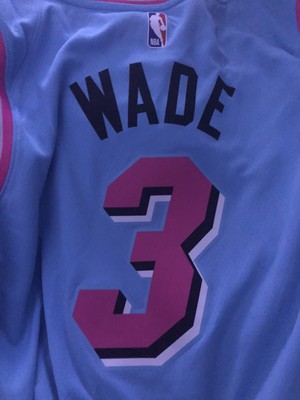 Dwyane Wade Miami Heat Vice Nights Blue Pink Swingman Jersey