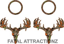 Camo Orange Deer S4 Cornhole Pack Vinyl Decal Sticker trophy whitetail bean bag