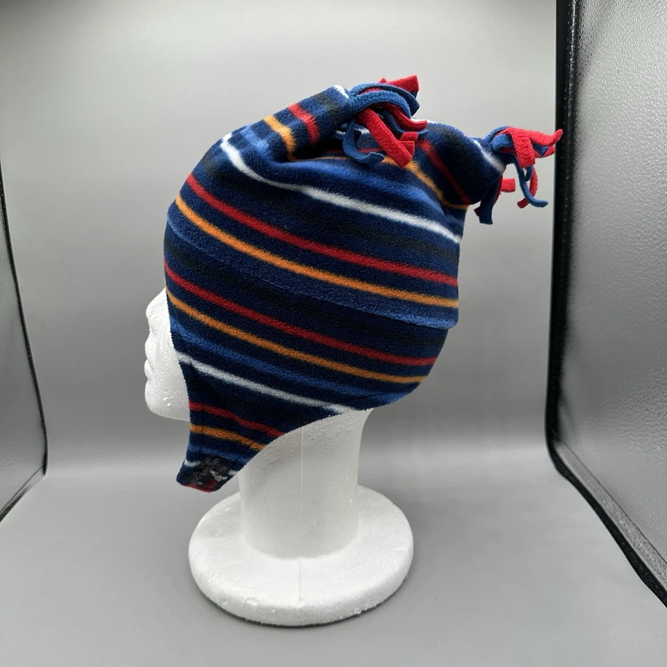 Gorro de invierno con borla a rayas para bebé pequeño 2-3 años Foto 3 de 4