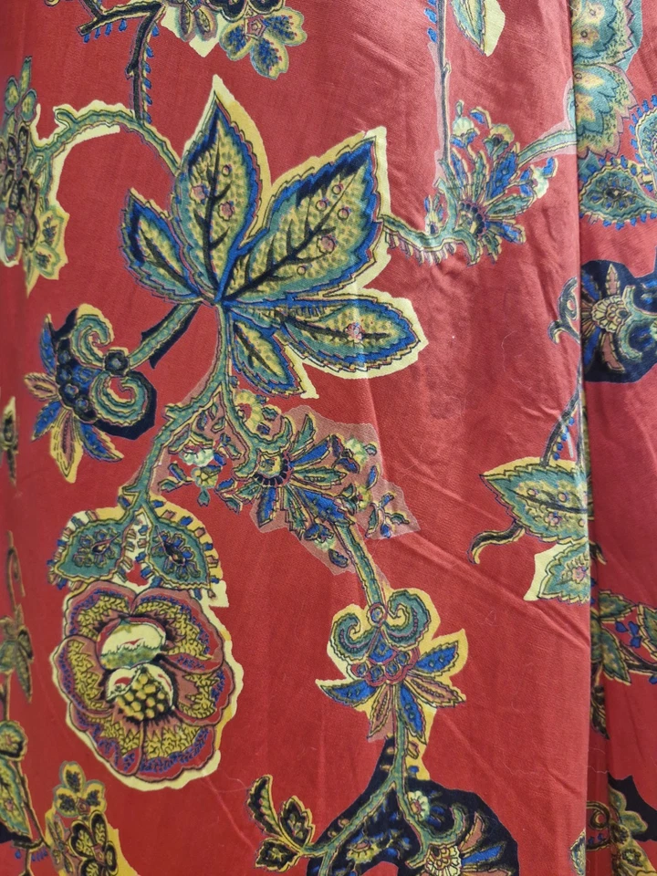 VESTIDO VINTAGE AÑOS 50/60 BATA ESTAMPADO ROJO ALGODÓN Foto 4 de 4