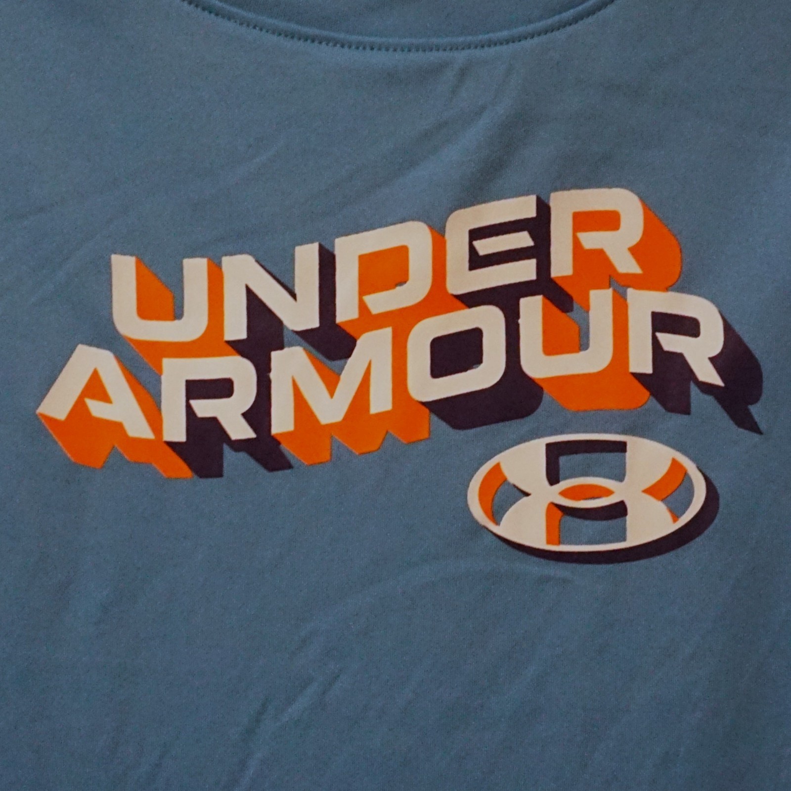 Under Armour Swim Rash Guard Top Graphic Front Logo Short Sleeve Boys Size 5 image 2