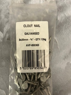 Verzinkte Clout Nägel 3x20mm 125g Packung Dachpappe Filz Schuppen DIY Befestigungen