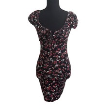 Forever 21 Womens Dark Floral Fairy Grunge Y2K Babydoll Dress Size S Cottagecore