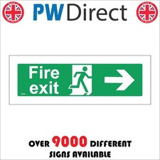 SIGN Fire Exit Right Arrow Running Man Emergency Office Workplace School FS046M