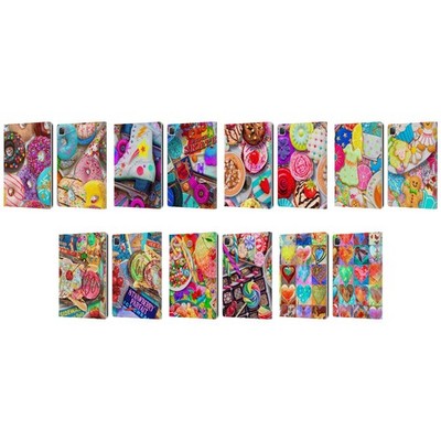 OFFICIAL AIMEE STEWART COLOURFUL SWEETS LEATHER BOOK WALLET CASE FOR APPLE iPAD