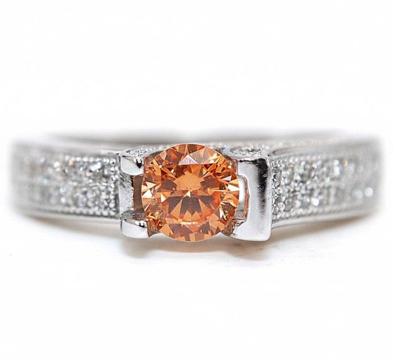 1CT  Padparadscha 925 Sterling Silver Ring Sz 7 MM5-3