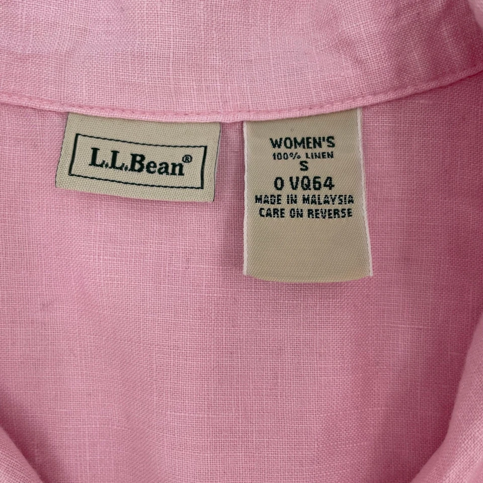 L. L. Bean Women's 100% Linen Button Down Top, Sz. S Coastal Beachy Light *READ* - Imagem 4 de 4