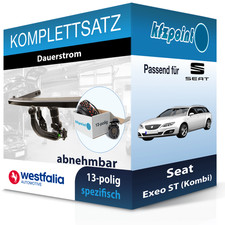 Für Seat Exeo ST 09- WESTFALIA Anhängerkupplung abnehmbar + 13polig E-Satz