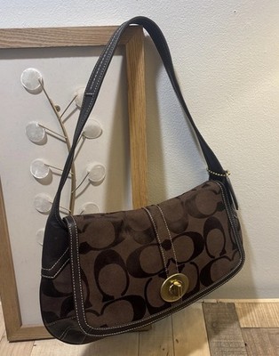 バッグ Coach Ergo Hobo Shoulder Bag Turn Lock Vtg Coach Turn Lock Flap Ergo Shoulder Bag Brown Signature C