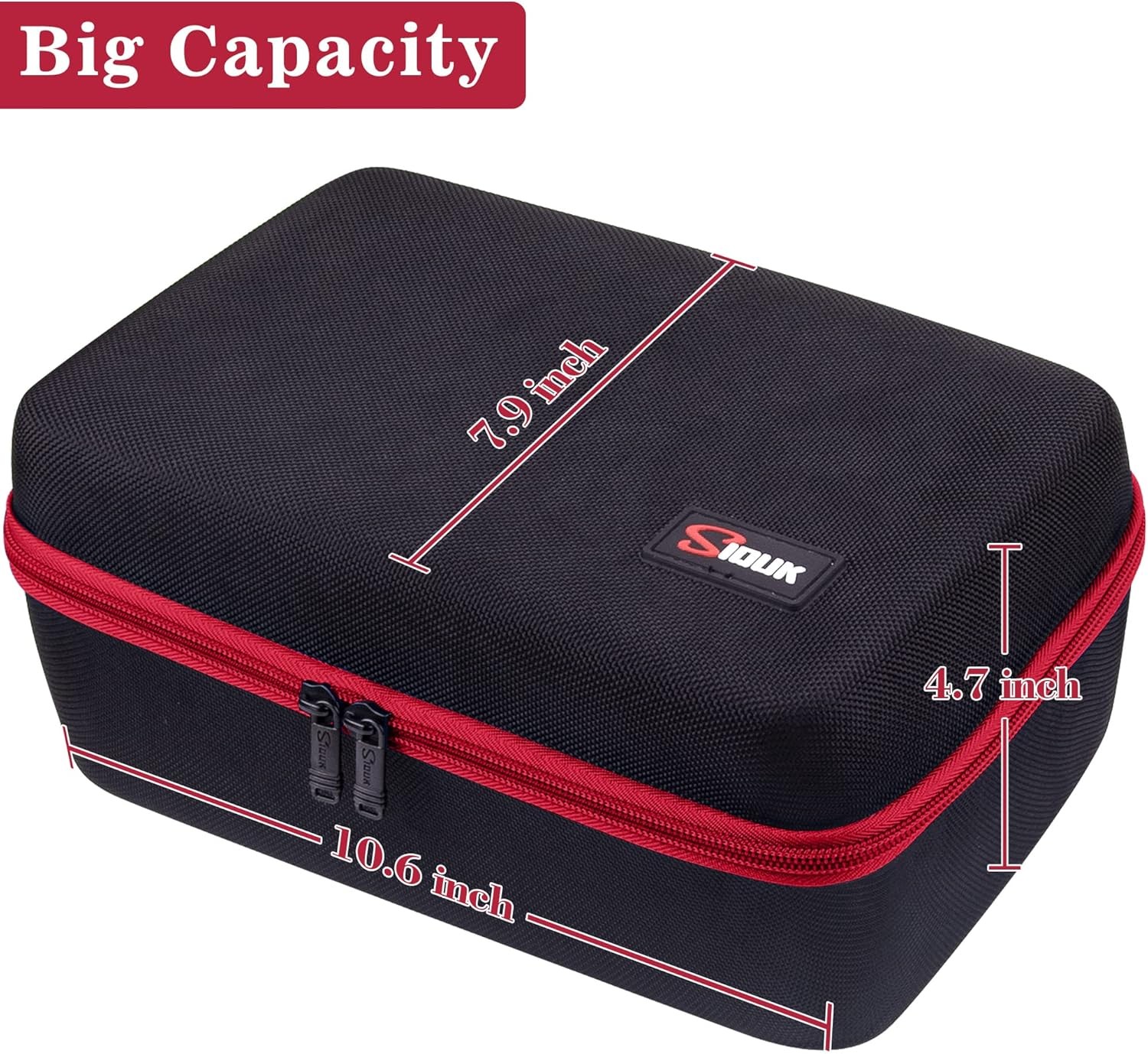 SIQUK Dice Storage Case Big Capacity Box with Double Removable Red 