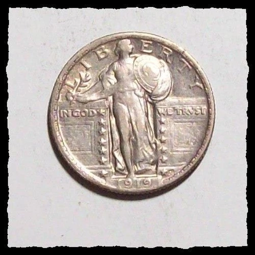 1919-P Standing LIBERTY QUARTER Sharp 4 Digit Date Sharp XF  #20D67 .900 Silver