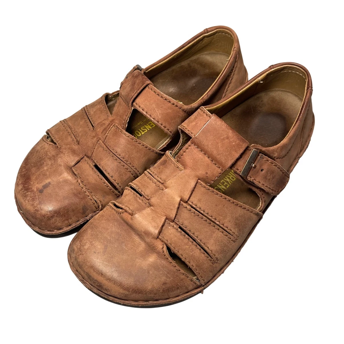 Footprints by Birkenstock Merced Honey Leather Comfort Sandals Mens Size 11 Birkenstock Fisherman Sandals for Men for sale | eBay main image 4