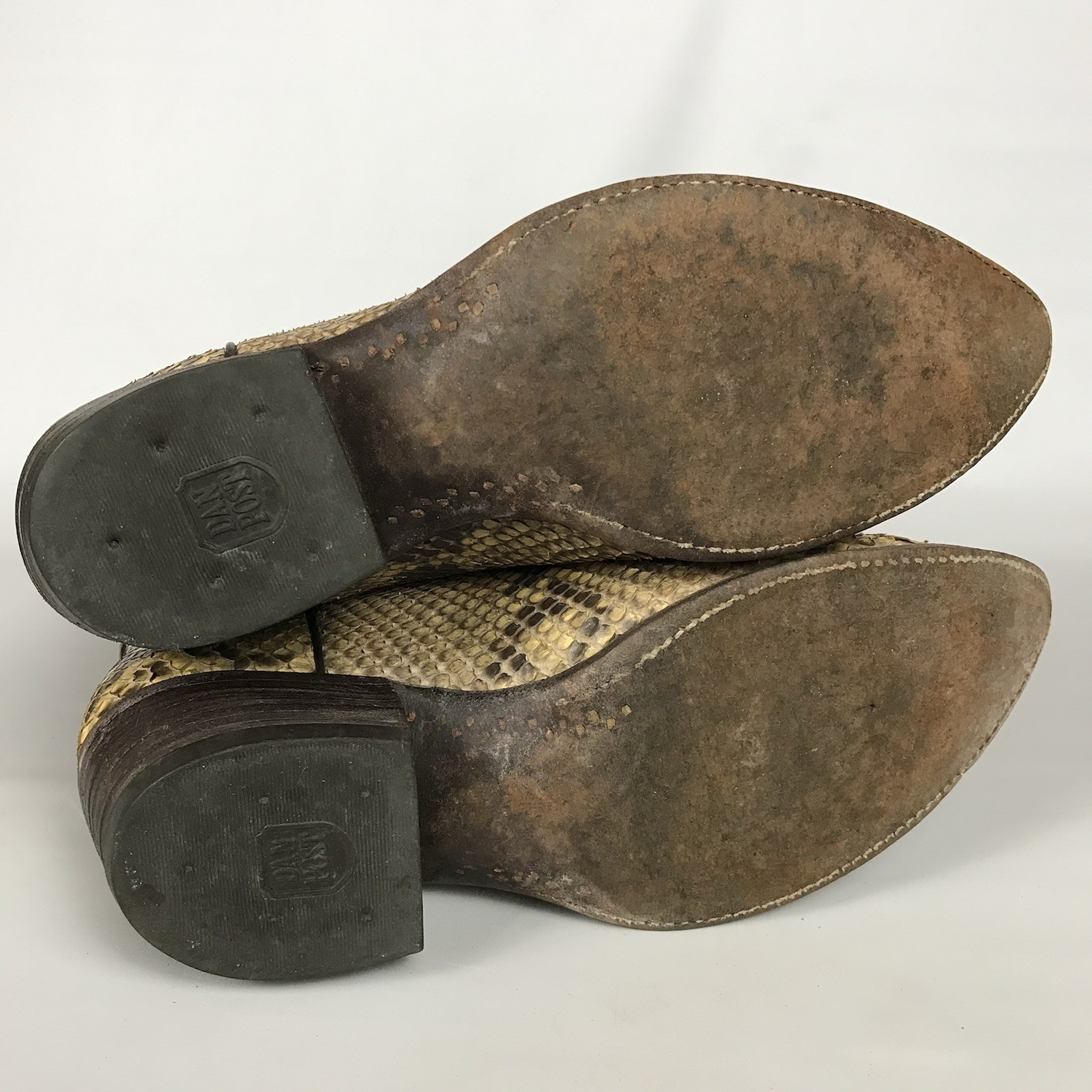 Vtg DAN POST Python Snakeskin Leather Cowboy Boot… - image 13