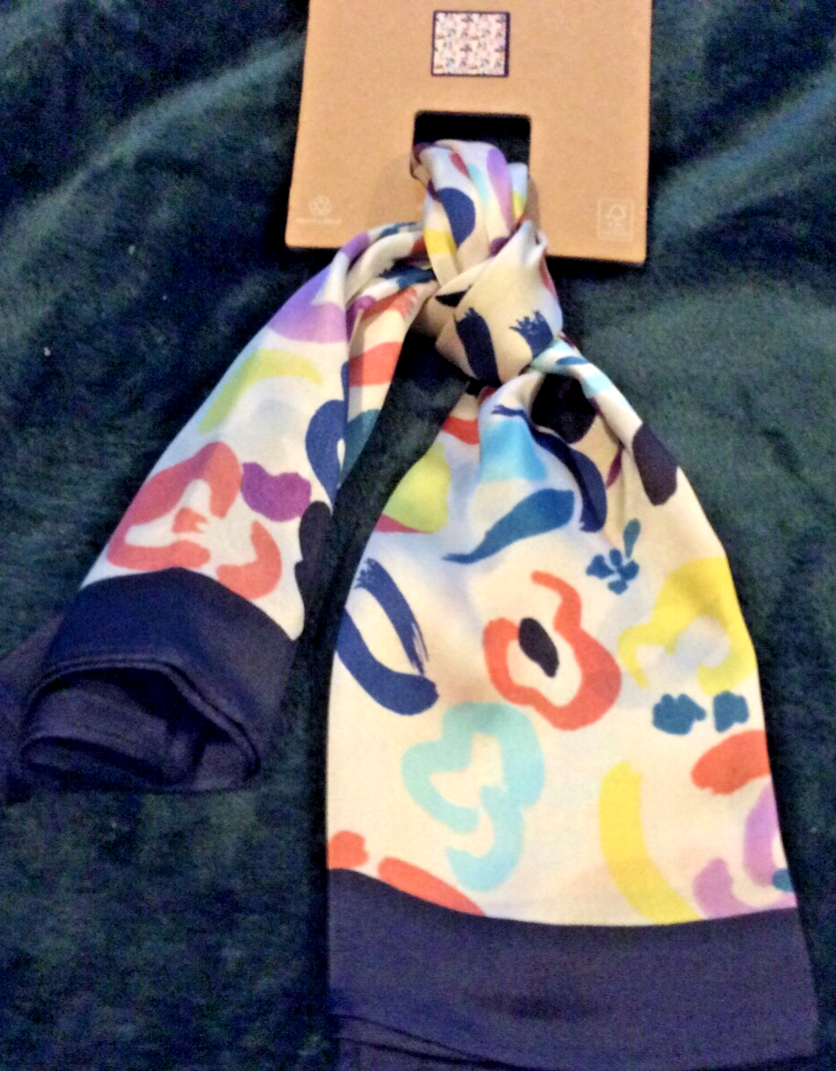BNWT New Accessorize Scarf - Abstract Floral - 50cm Square - Multicoloured