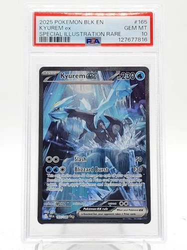 KYUREM EX 2025 POKEMON BLACK BOLT #165 SPECIAL ILLUSTRATION RARE PSA 10 Q0895