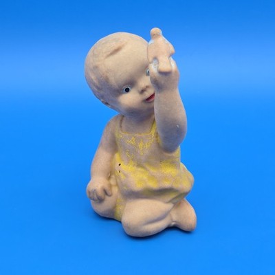 Vintage Rubber Child Flipping the Bird Middle Finger Figurine Novelty Toy Decor