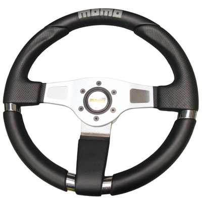 アネモネmomo MOMO NET 350mm Leather Steering Wheel Silver JDM Miata NA NB R32