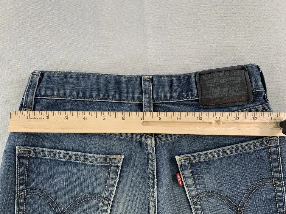 Pantalones de mezclilla Levis 514 para hombre 26x29,5 azules ajustados rectos rojos lengüeta tiro medio clásicos Foto 4 de 4