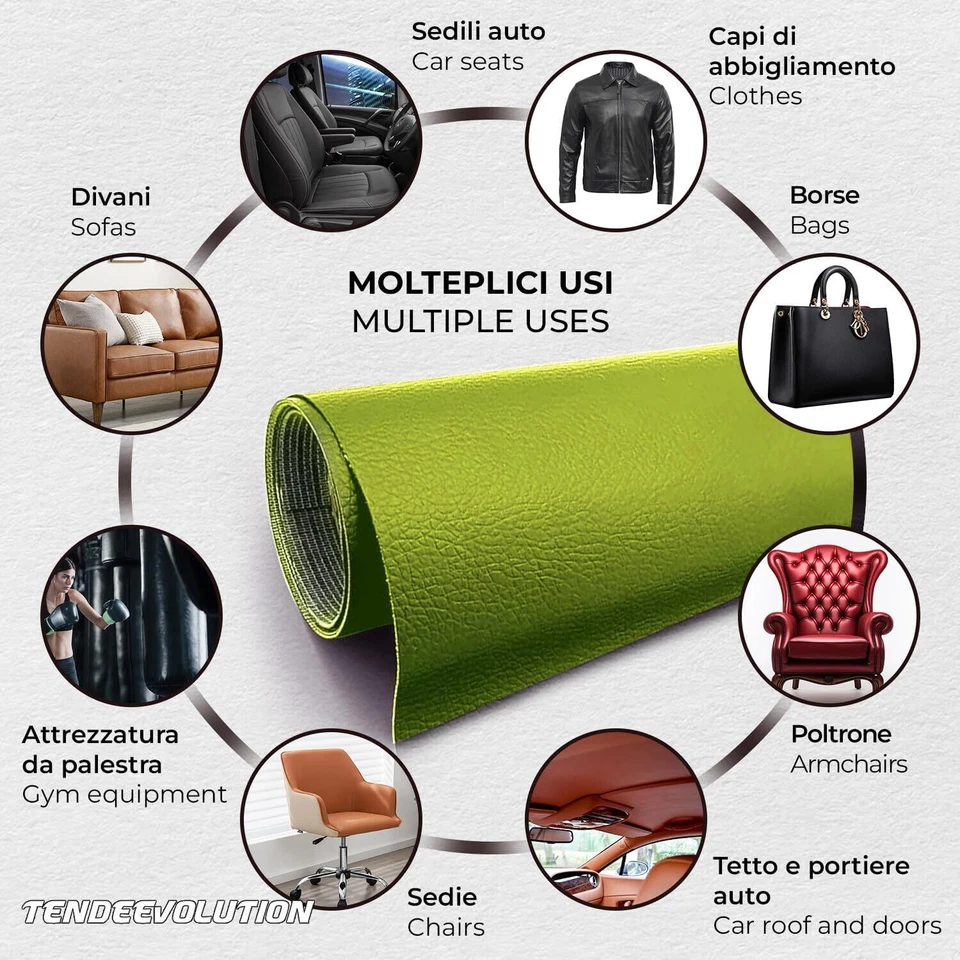 Ecopelle "Sierra" di Alta Qualità, Venduta al Mezzo Metro - Tessuto Multistrato - Immagine 4 di 4