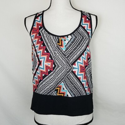 LOVE ON A HANGER Geometric Aztec Festival Travel Resort Sleeveless Top, size XS