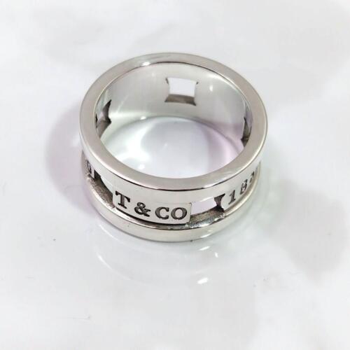 Authentic Tiffany & Co. Atlas Wide Ring Sterling Silver 925 size #7 US  - Foto 1 di 12