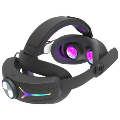 Adjustable RGB Head Strap with 12000mAh Battery for Meta Quest 3S VR Headset 