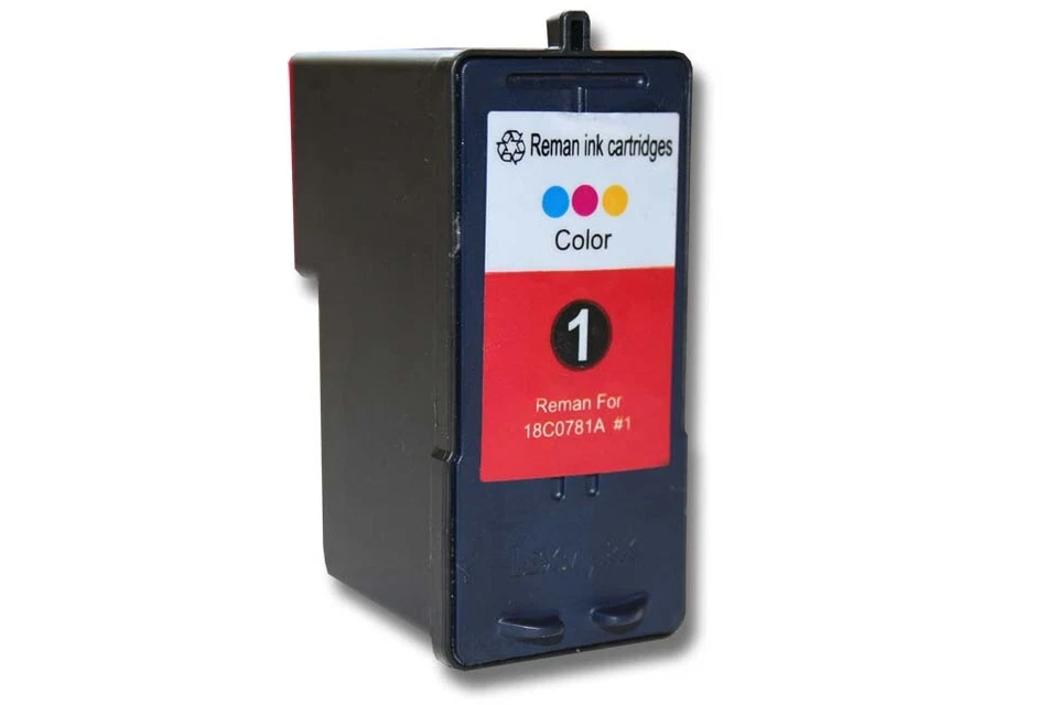 VHBW Cartouche Cyan/Magenta/Yellow 18ml remplace Lexmark 18C0781E NR. 1 18CX781E