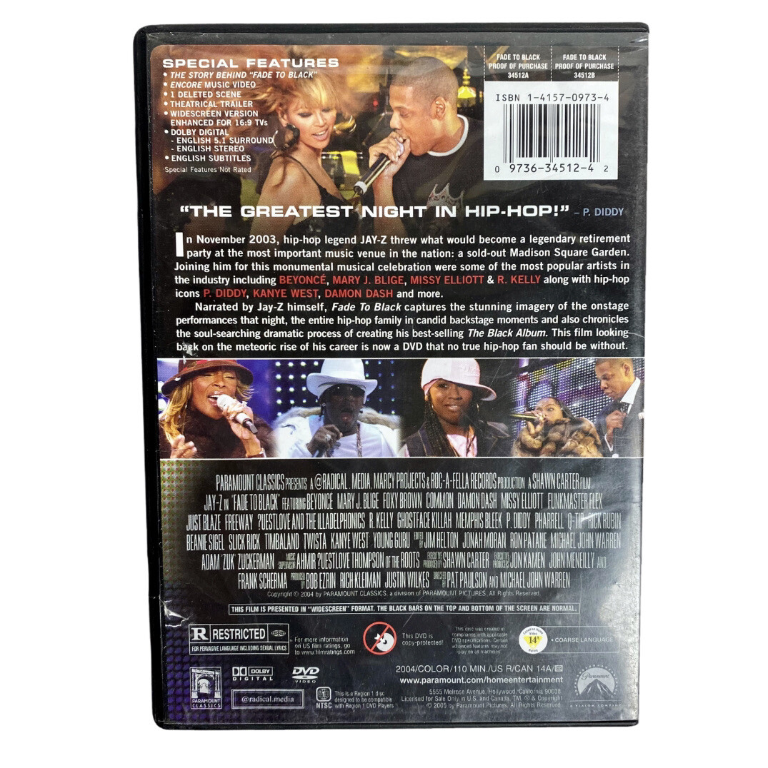 Jay Z - Fade to Black (DVD, 2005) 97363451242 | eBay